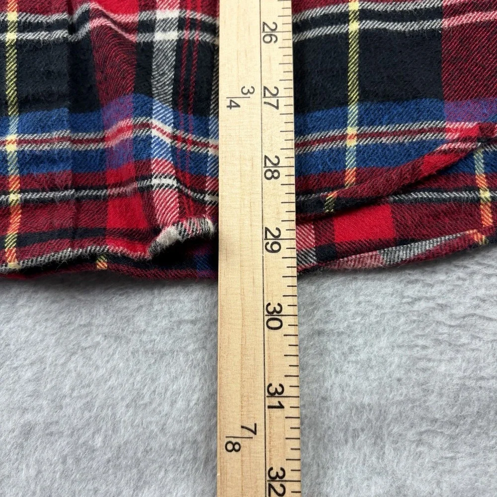 Polo Ralph Lauren Flannel Shirt Mens Large Red Blue Black Tartan Plaid Button Up
